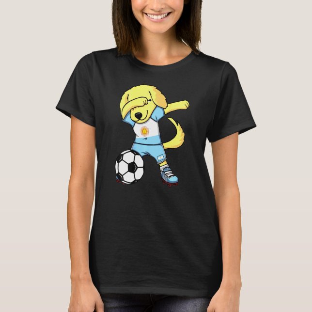 T-shirt Dab Golden Retriever Argentine Fan de football Jer (Devant)