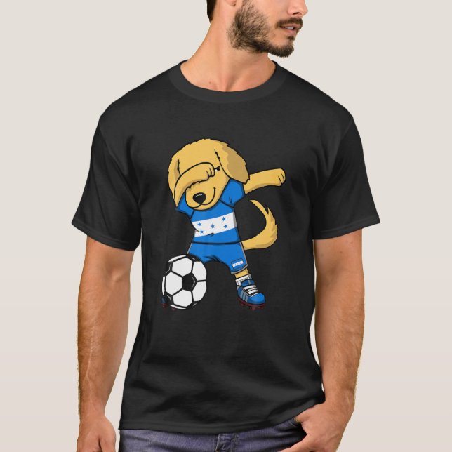 T-shirt Dab Golden Retriever Honduras Soccer Fans Jersey F (Devant)