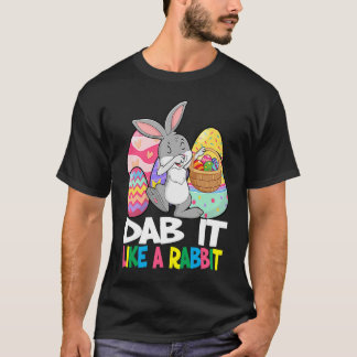 T-shirt Dab It Like A Rabbit Easter Day   For Boys Girls  
