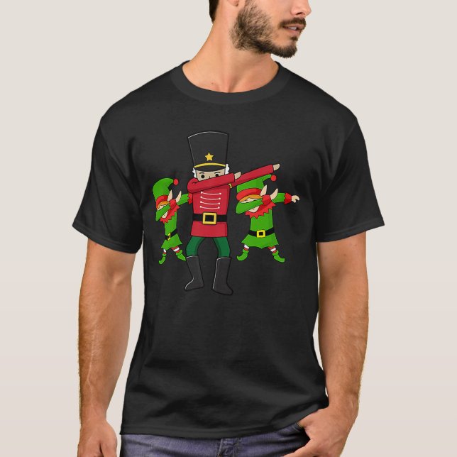 T-shirt Dab Nutcracker & Elfes de Noël Dab Dance (Devant)