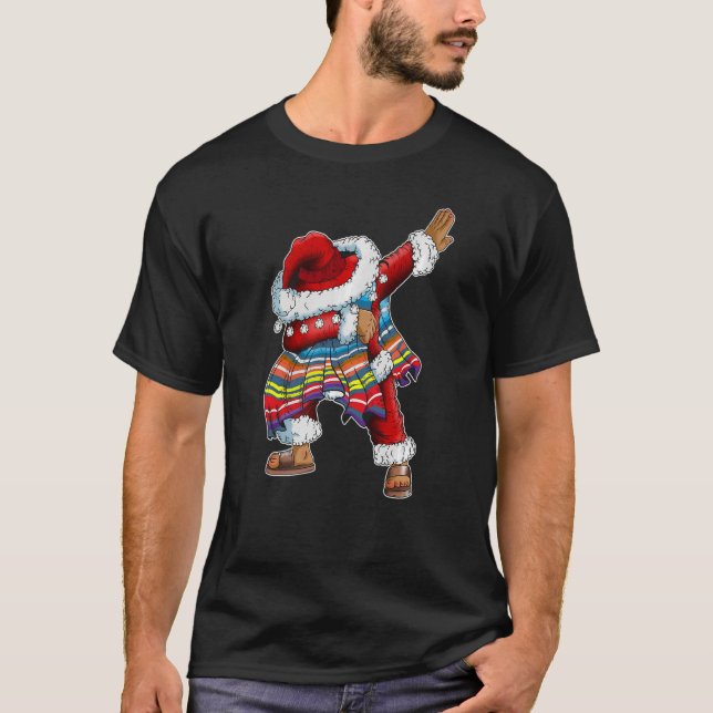 T-shirt Dab Santa Claus Avec Poncho Mexicain Dabaisse (Devant)