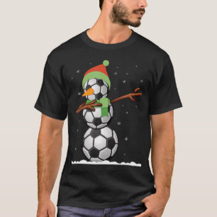 T-shirt Dab Snowman Fait De Boules De Football Drôle Noël