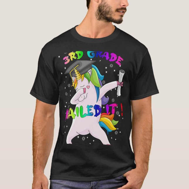 T-shirt Dab Unicorn 3e diplôme de 3e année Cap cloué (Devant)