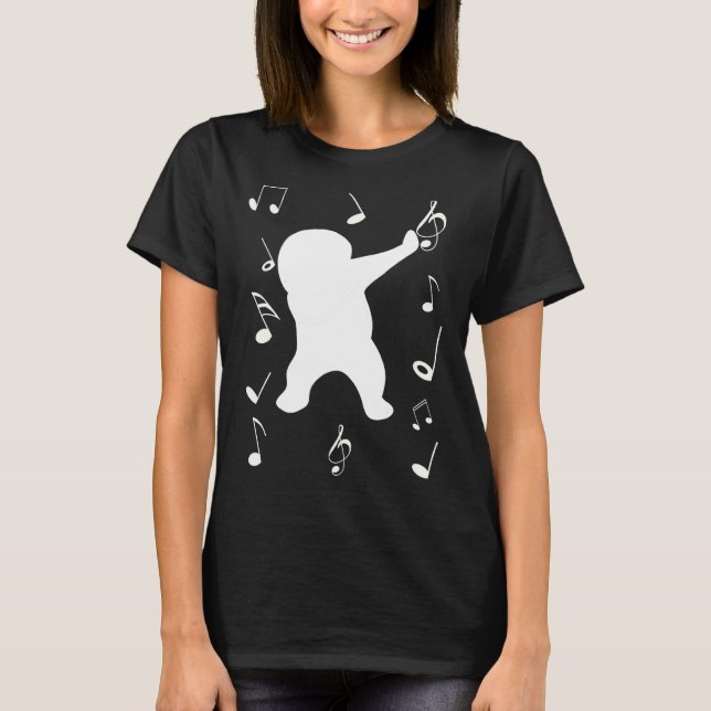 T-shirt dabab man danse avec musique note clé (Devant)