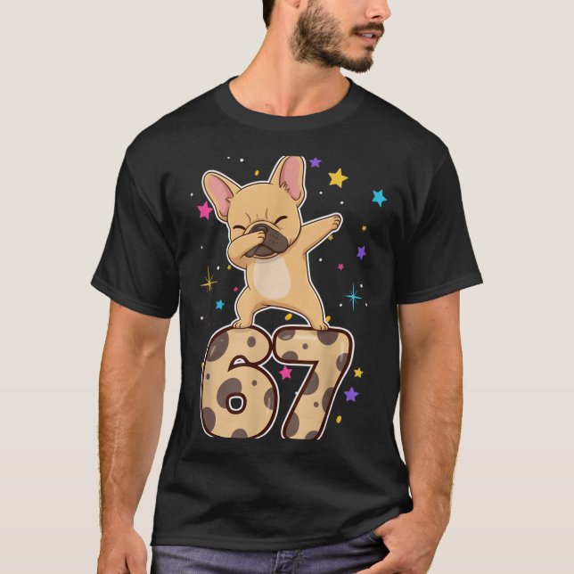 T-shirt Dabbing 67 French Bulldog 67 Dog Funny Six Seven M (Devant)