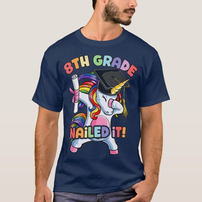 T-shirt Dabbing 8e grade Unicorne Graduation Classe de (Devant)