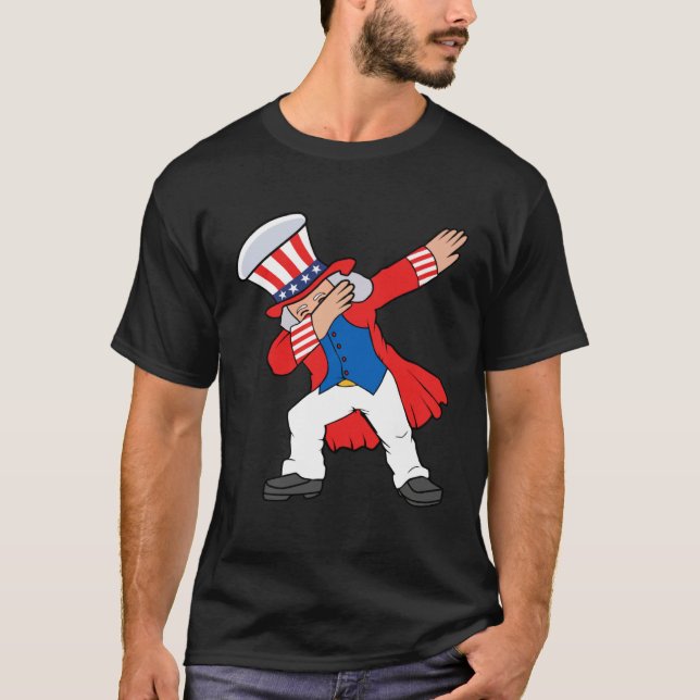 T-shirt Dabbing Abraham Abe Lincoln Patriotic 4th Of July  (Devant)