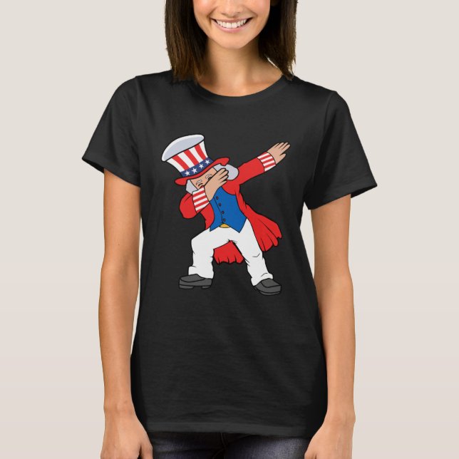 T-shirt Dabbing Abraham Abe Lincoln Patriotic 4th Of July  (Devant)