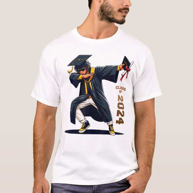 T-shirt Dabbing African Black Boys Ados Graduation Class (Devant)