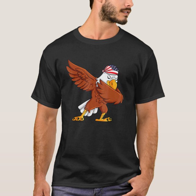 T-shirt Dabbing American Bald Eagle 4 juillet Dab Boys G (Devant)