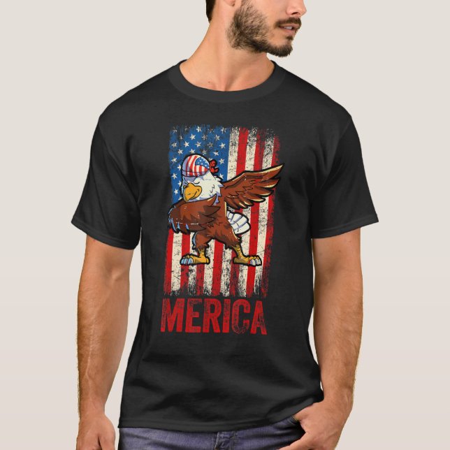 T-shirt Dabbing American Eagle 4 juillet Boys Hommes Améri (Devant)
