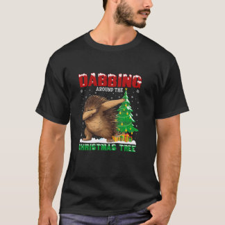 T-shirt Dabbing autour de l'arbre de Noël Echidna Xmas Cos