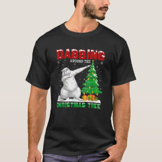 T-shirt Dabbing autour de Noël Arbre Perse Chat Noël