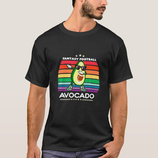 T-shirt Dabbing Avocado Rainbow Sunset Fantasy Football Lo (Devant)