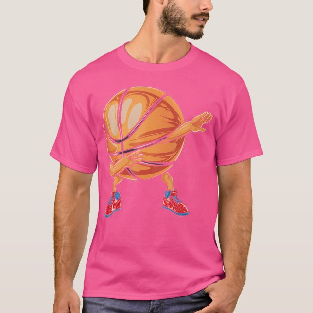 T-shirt Dabbing Basketball Orange Sport Player Hip hop amu (Devant)