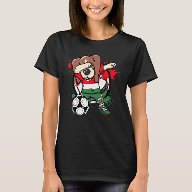T-shirt Dabbing Beagle Chien Hongrie Fans de football Jers (Devant)