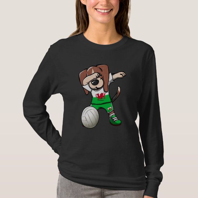 T-shirt Dabbing Beagle Chien Pays de Galles Jersey Welsh V (Devant)