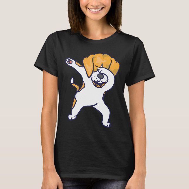 T-shirt Dabbing Beagle Cool Super I Love Dab Dogs (Devant)