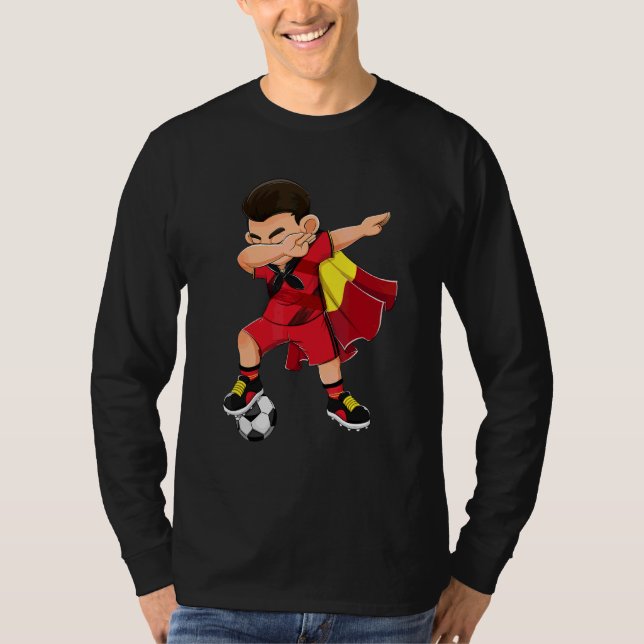 T-shirt Dabbing Belgique Boy Belgique Football Drapeau Enf (Devant)