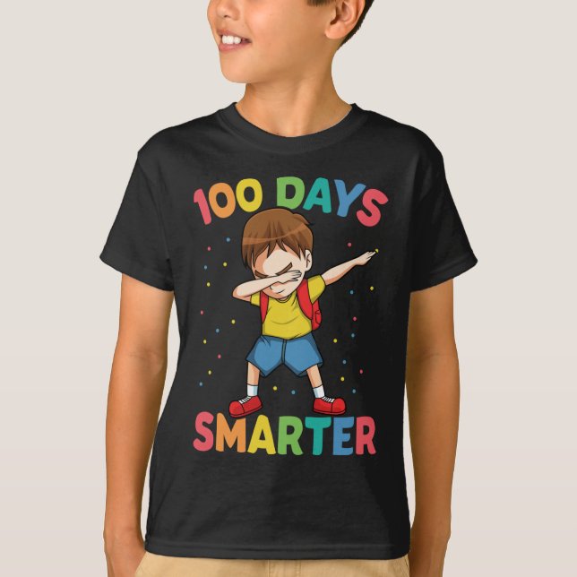 T-shirt Dabbing Boy 100 Jour Smarter Happy 100ème Jour De  (Devant)