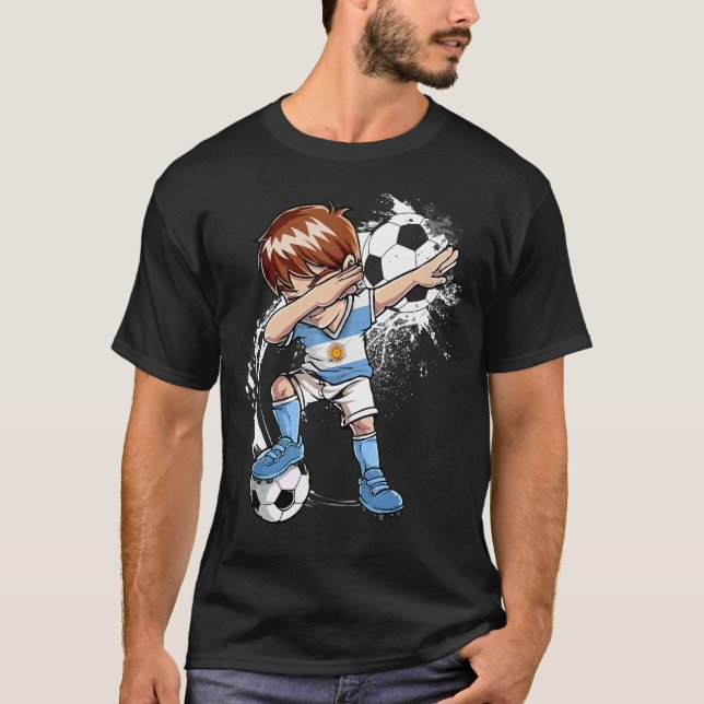 T-shirt Dabbing Boy Argentina Soccer Team World Soccer (Devant)