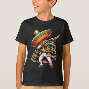 T-shirt Dabbing Boys Mexicain Poncho Cinco De Mayo