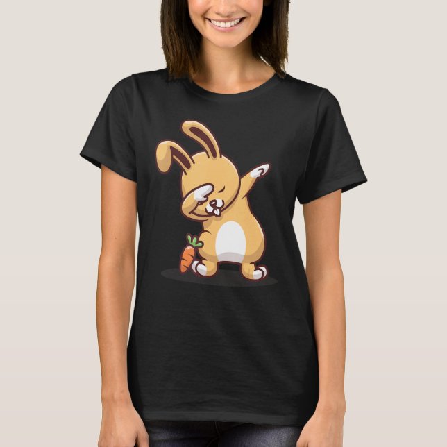 T-shirt Dabbing Bunny avec carotte (Devant)