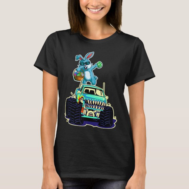 T-shirt Dabbing Bunny Joyeux Monster de Pâques Camion Enfa (Devant)