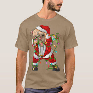 T-shirt Dabbing Carlin Chien Xmas Lumières Drôle Carlin Pè