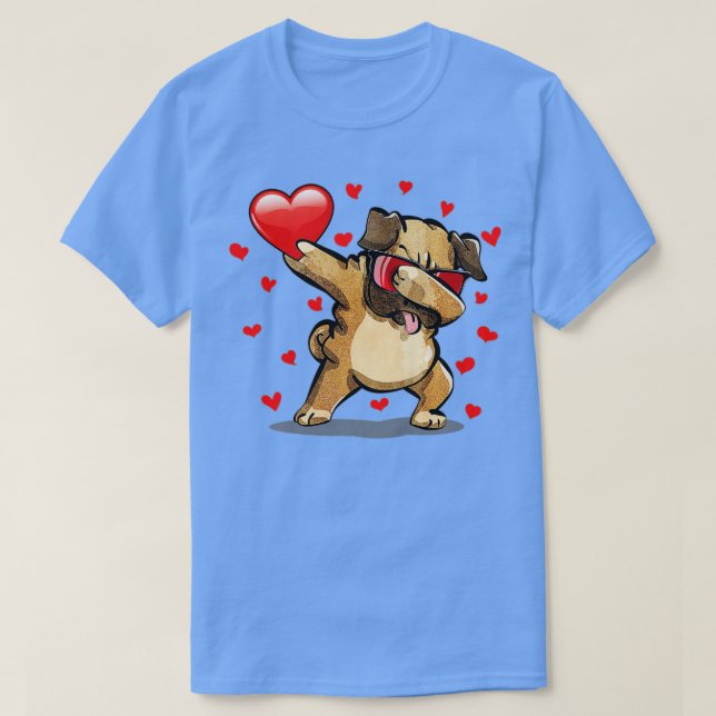 T-shirt Dabbing Carlin Lunettes de soleil Coeur Amour Vale (Design devant)