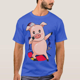 T-shirt Dabbing Cochon Danser ferme Animal rose Piglet (3)