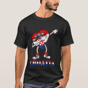 T-shirt Dabbing Cœur Drapeau Croate Hrvatska Racine Croate