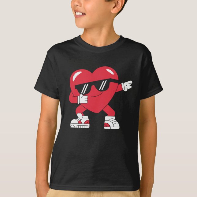 T-shirt Dabbing Coeur drôle Cadeaux Valentines Jour (Devant)