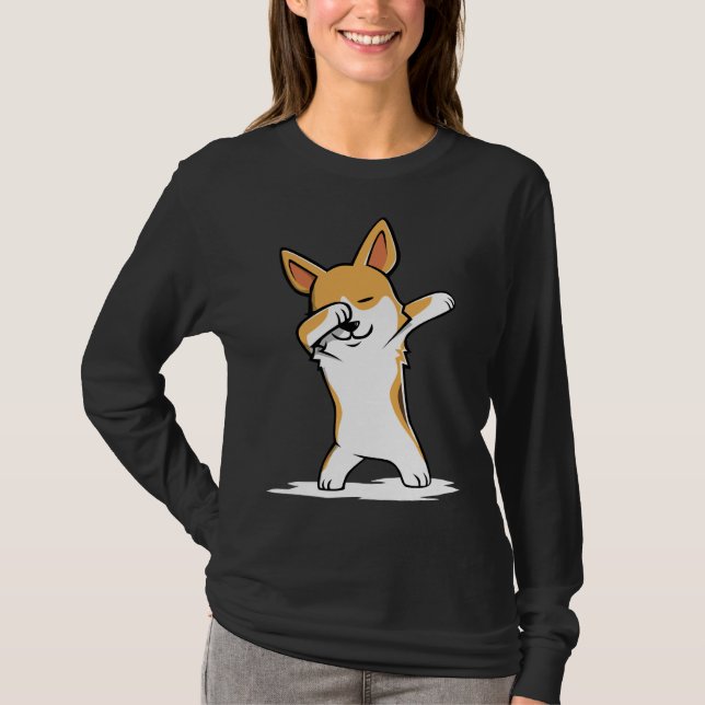 T-shirt Dabbing Corgi Funny (Devant)