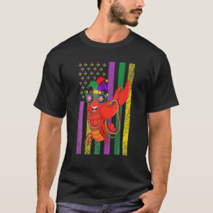 T-shirt Dabbing Crawfish Mask Mardi Gras Célébration Ameri