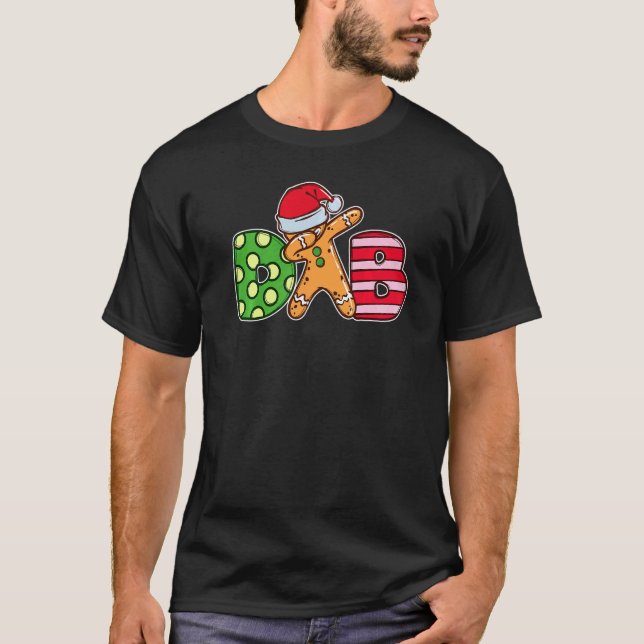 T-shirt Dabbing Dabbing Ding Gingerbread Dancing Joyeux Ch (Devant)