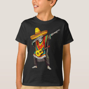 T-shirt Dabbing Dabbing Mexicaine Squelette Poncho Cinco D