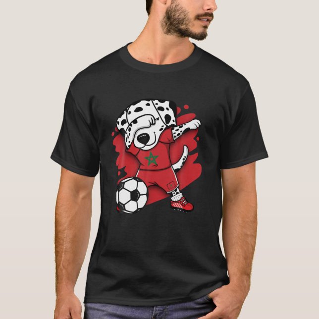 T-shirt Dabbing Dalmatian Maroc Fans de football Jersey Fo (Devant)