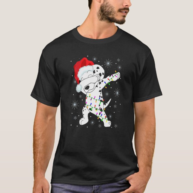 T-shirt Dabbing Dalmatie Chien porter le chapeau du Père N (Devant)