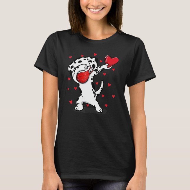 T-shirt Dabbing Dalmatie & Masque Visage Dab Dance Funny V (Devant)