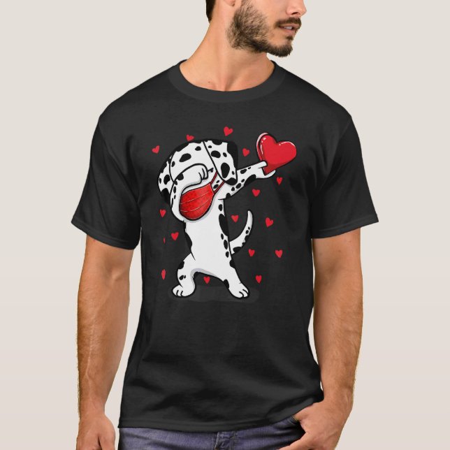 T-shirt Dabbing Dalmatie & Masque Visage Dab Dance Funny V (Devant)