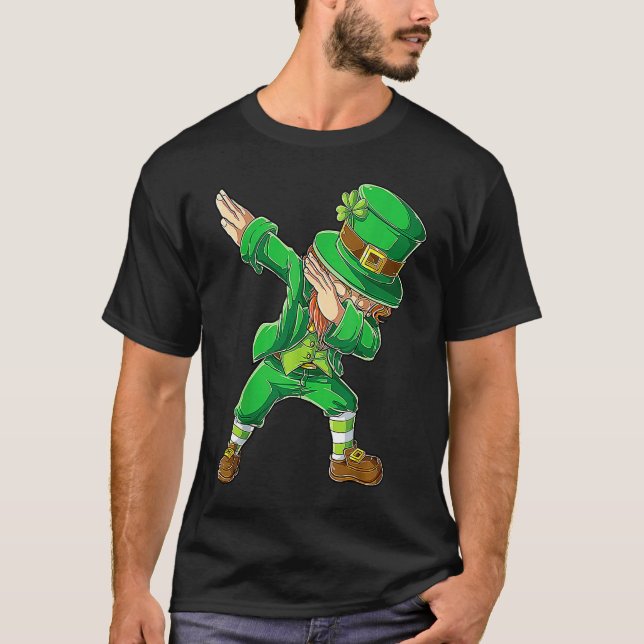 T-shirt Dabbing Dance Irish Shamrock St Patricks Day (Devant)