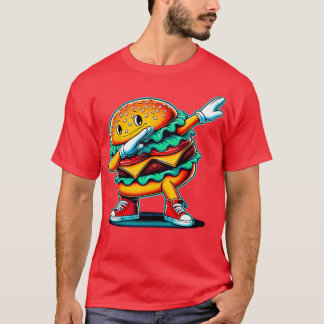 T-shirt Dabbing Dancing Burger Funny Hamburger Alimentatio