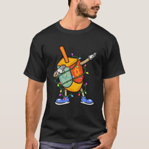 T-shirt Dabbing Dreidel Hanoukka lumières de Noël Menorah