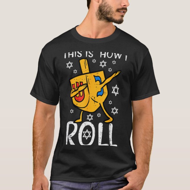 T-shirt Dabbing Dreidel Ugly Hanukkah Funny Chanukah Men W (Devant)