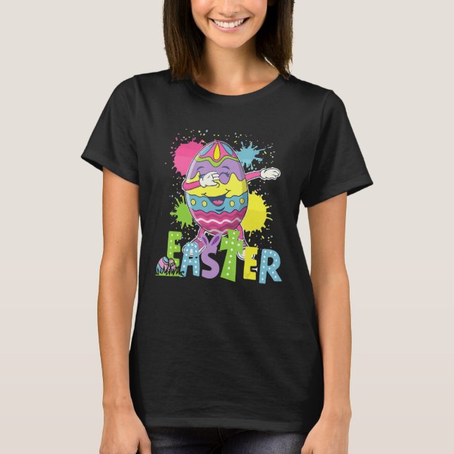T-shirt Dabbing Easter Egg Boys Enfants Filles Chasse Chas (Devant)