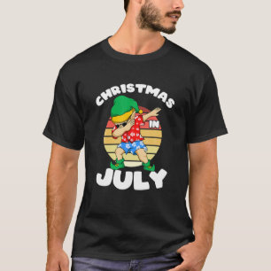 T-shirt Dabbing Elf Xmas En Fête Été Garçon Noël En
