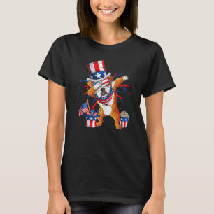T-shirt Dabbing English Bulldog 4 juillet Hommes Drapeau U