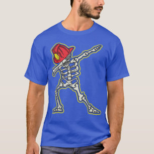 T-shirt Dabbing Firefighter Squelette Cool Effrayant Hallo