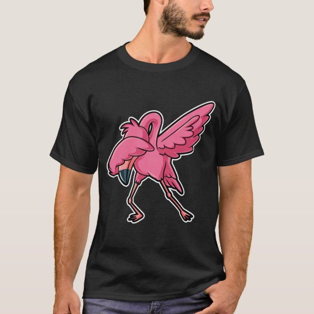 T-shirt Dabbing Flamant rose Dab Funny Cadeau (Devant)